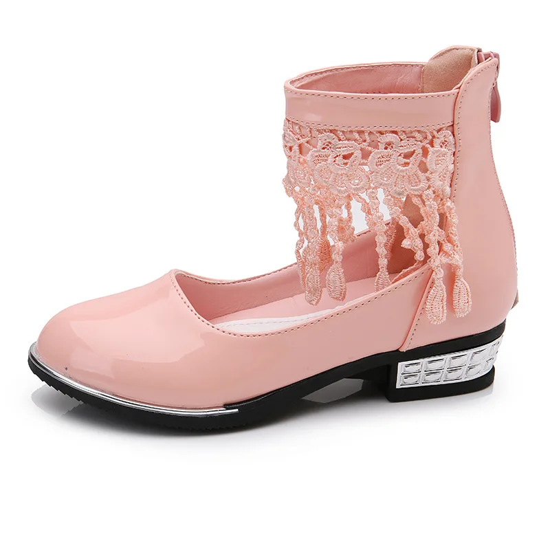 Новинка 2019 года; Осенняя кожаная обувь для девочек; модная обувь принцессы с кисточками; Студенческая обувь в римском стиле для маленьких