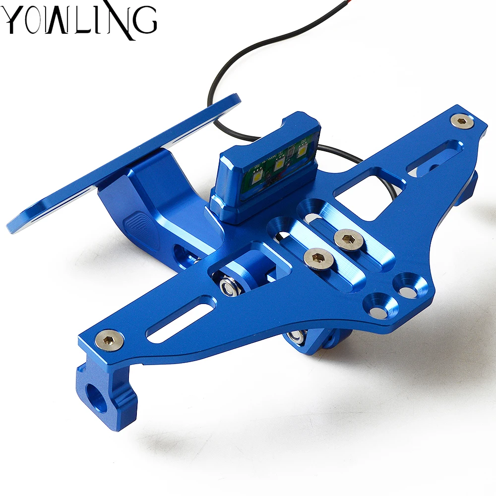Аксессуары для мотоциклов CNC ДЕРЖАТЕЛЬ заднего номерного знака с светодиодный подсветкой для Yamaha YZF R1/R125/R15/R1M/R25/R3/R6