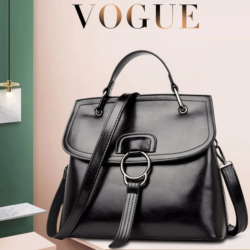 

Fashion PU Leather Shoulder Bags Elegant Female Messenger Handbag Double Storage Large Capacity Women's Totes