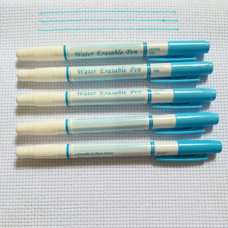 JHG Double Side Blue Water Erasable Pen With Eraser Water Soluble
