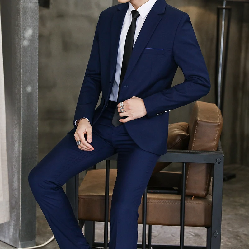 

Groom wedding men's dress suit two-piece suit (jacket + pants) blue red black gray Blazer coat pant