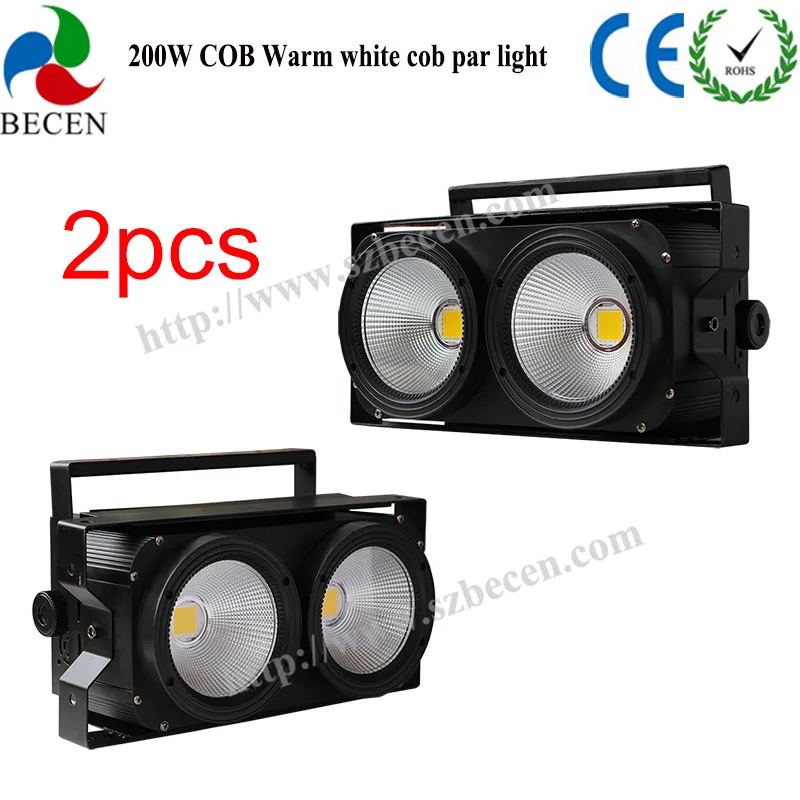 

No Fee Tax Paid 2pcs 2eyes Blinder 2x100W LED DMX512 Stage Lighting Effect 200W Warm White DMX COB