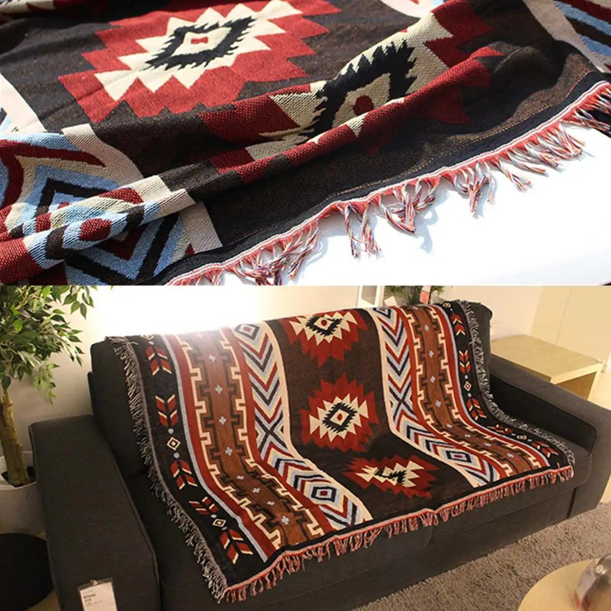 130x160 см Aztec Navajo плед коврик настенный хлопковый коврик полотенце тканый геометрический текстиль постельные принадлежности украшение для дома