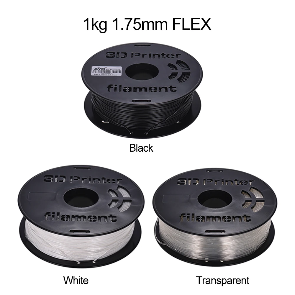 1 кг/катушка 1,75 мм гибкий термополиуретановый материал для печати белый, черный, прозрачный для 3D-принтеров ручки для рисования