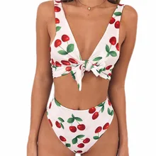 

DA HAI 2018 New Sexy Bikini Set Double Sided Printed Knot Swimsuit Backless Beach Wear Swimwear Women Bikinis V8813