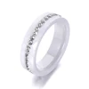 Lokaer Classic White & Black Ceramics Rings Jewelry Clay Rhinestones Wedding Engagement Rings For Women Anneaux R18145 ► Photo 2/6