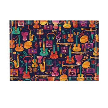 

Vector Music Equipment Shower Decor Bath Rugs Non-Slip Doormat Floor EntrywaysDoor Mat Bathroom Accessories