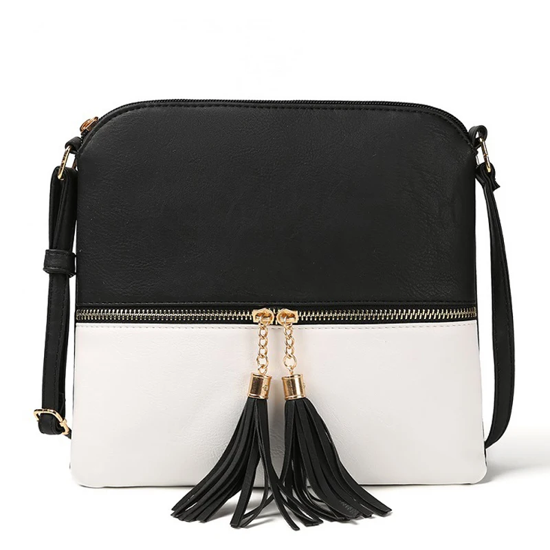 

Fashion Candy Color Design Women's Bag Simple Sweet Girl Shoulder Diagonal Messenger Bag Tassel Patchwork Casual Shell Envelope