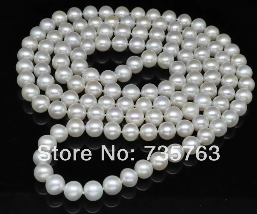 

xiuli 001349 34nch Long Natural 10-11MM AAA white pearl necklaces