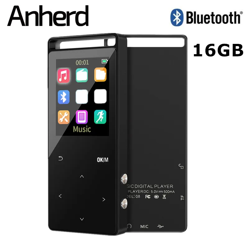 Mini MP3 Player Metal 16GB Bluetooth Mp3 Music For Russia W Earphone FM Radio Photo Browsing Video Play Pedometer | Электроника
