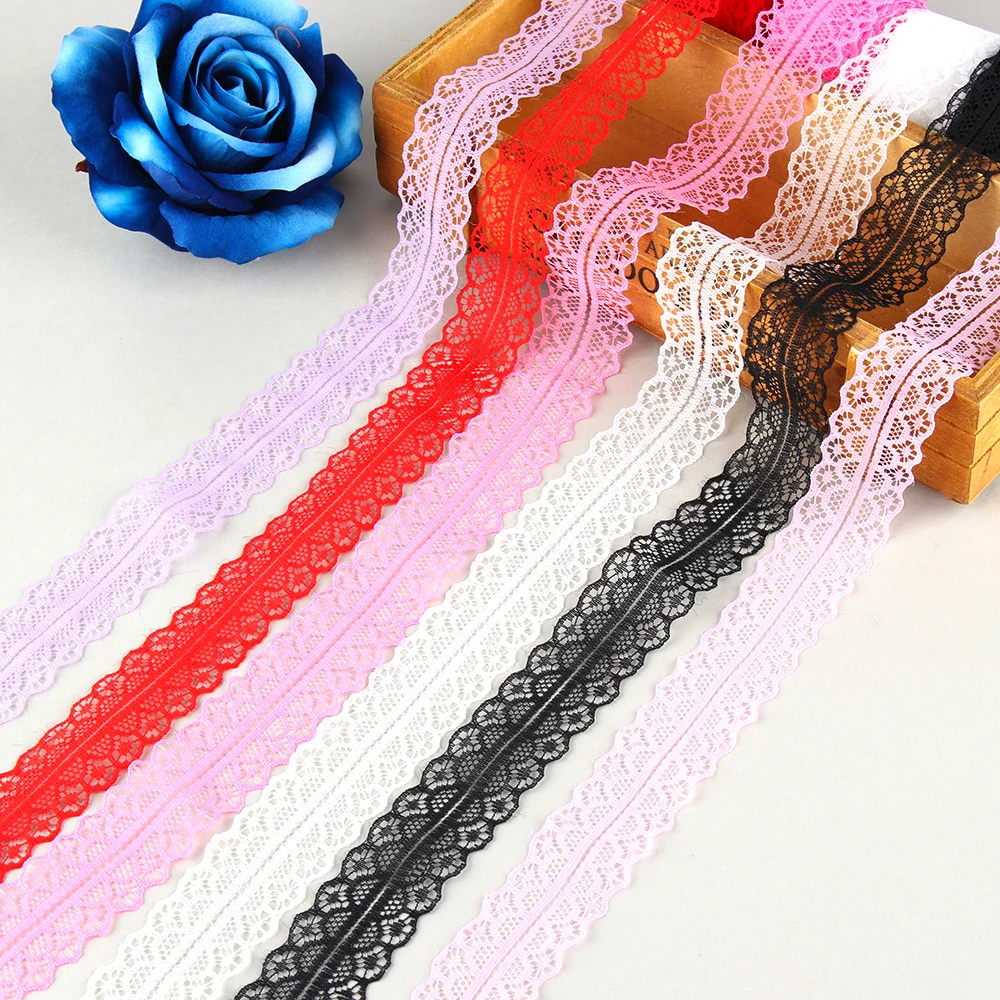 10Yards High Quality Stretch Elastic Lace Ribbon 30MM Wide White Lace