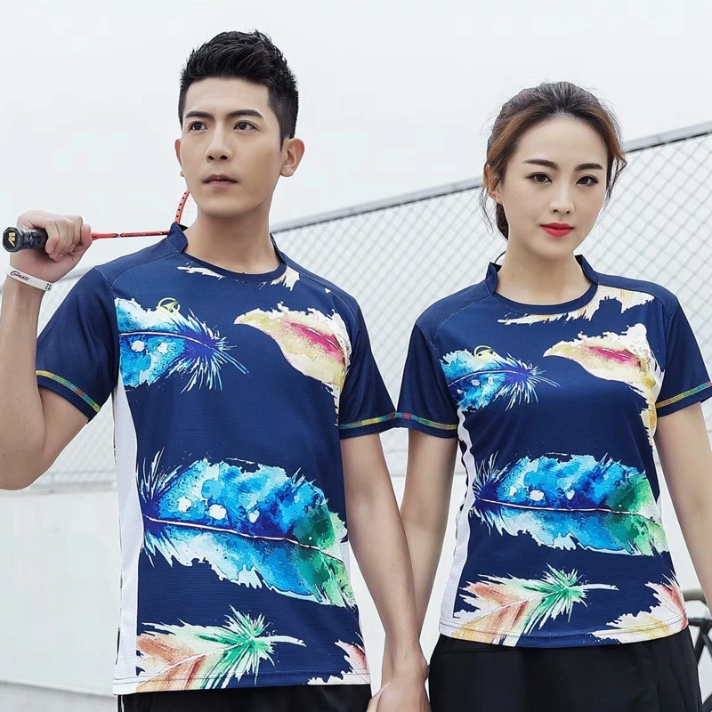 2019 الرياضية سريعة الجافة تنفس الريشة قميص النساء الرجال تنس طاولة المهنية لعبة تشغيل التدريب الرياضية القمصان 2019 الرياضية سريعة الجافة تنفس الريشة قميص النساء الرجال تنس طاولة المهنية لعبة تشغيل التدريب الرياضية القمصان