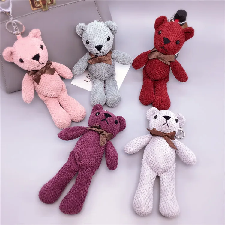 

Handmade Creative Pineapple Bear Keychain Girl Keyring Hand Strap Bear Doll Bag Pendant Cute Keyring Cartoon For Men Or Women