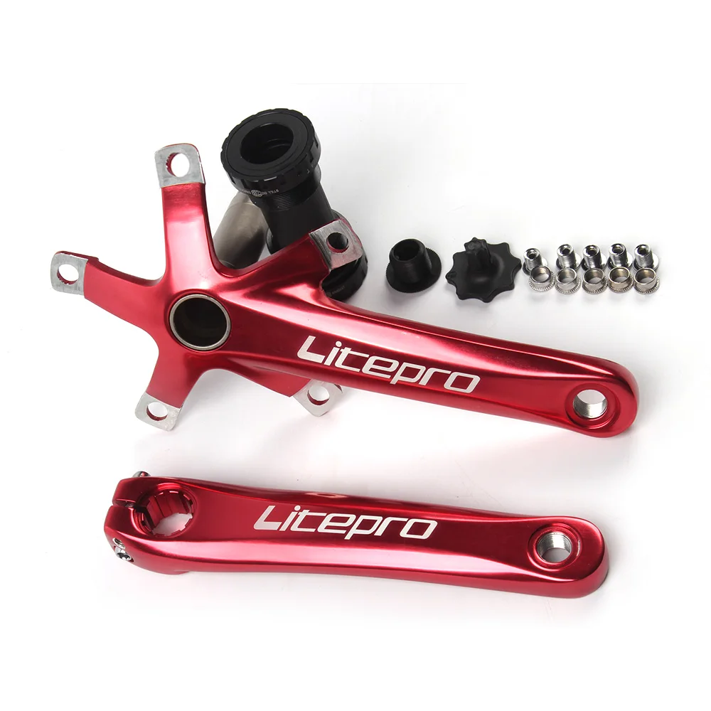 

Cycling Bicycle 170MM Crank Foling Bike Fix Gear Crankset Bike Crank Arm Set BCD 130MM 5 Square Crank Set with Bottom Brackets