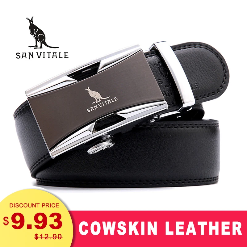 Famous Brand Belt Men Good Quality Cowskin Genuine Luxury Leather Men's Belts for Men,Strap Male Metal Automatic Buckle