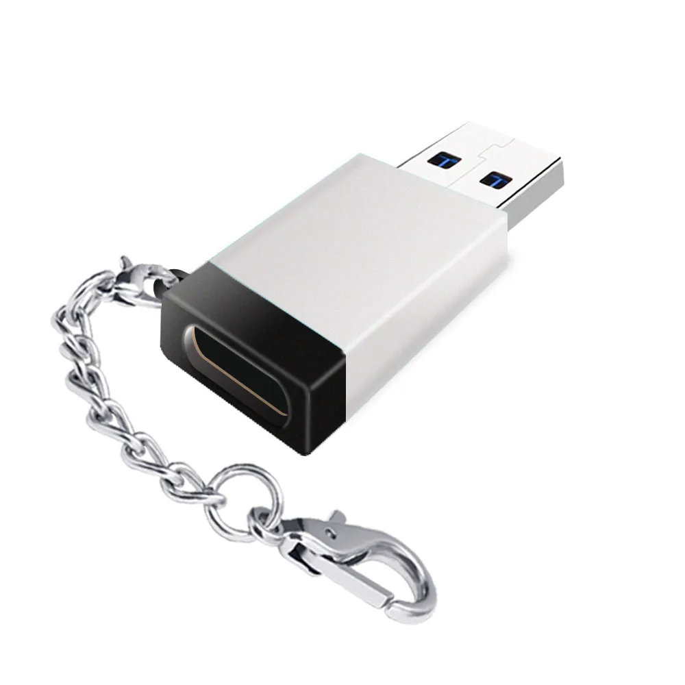 Type C To USB Keychain Adapter Black Phone Adapters USB 3.0 Male To USB C Female Adapters Support Data Transfer And Charge (1)