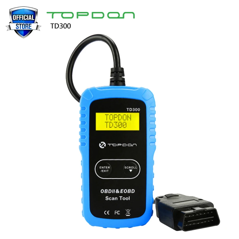 TOPDON OBD2 сканер TD300 Читайте стирания коды неисправностей кодов I/м Readiness для
