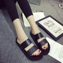 Casual hausschuhe flache plattform innen parkett ziehen offene spitze sandalen