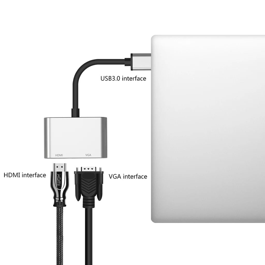 Maikou USB3.0 к адаптер HDMI VGA двойной выход, USB к VGA HDMI HD 1080 P конвертер Кабель