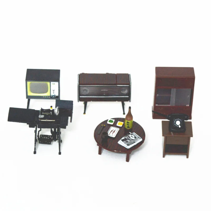 

6pcs/set 1:12 Japanese Vintage Furniture Dollhouse Miniature Fridge Magnet Furniture toy
