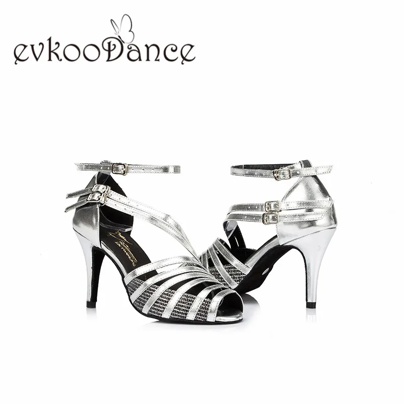 Evkoodance/размеры США 4 12 цвет хаки черный серебристый Zapatos De Baile удобная женская обувь