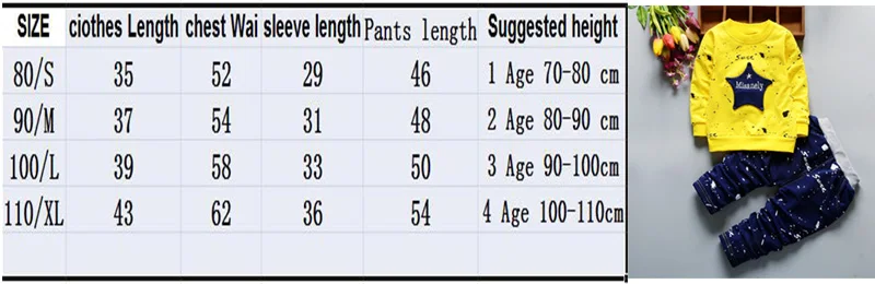 Одежда для мальчиков весенне-осенняя футболка с длинными рукавами и рисунком звезд, штаны Roupas Infantis, качественная одежда для детей 1-4 лет