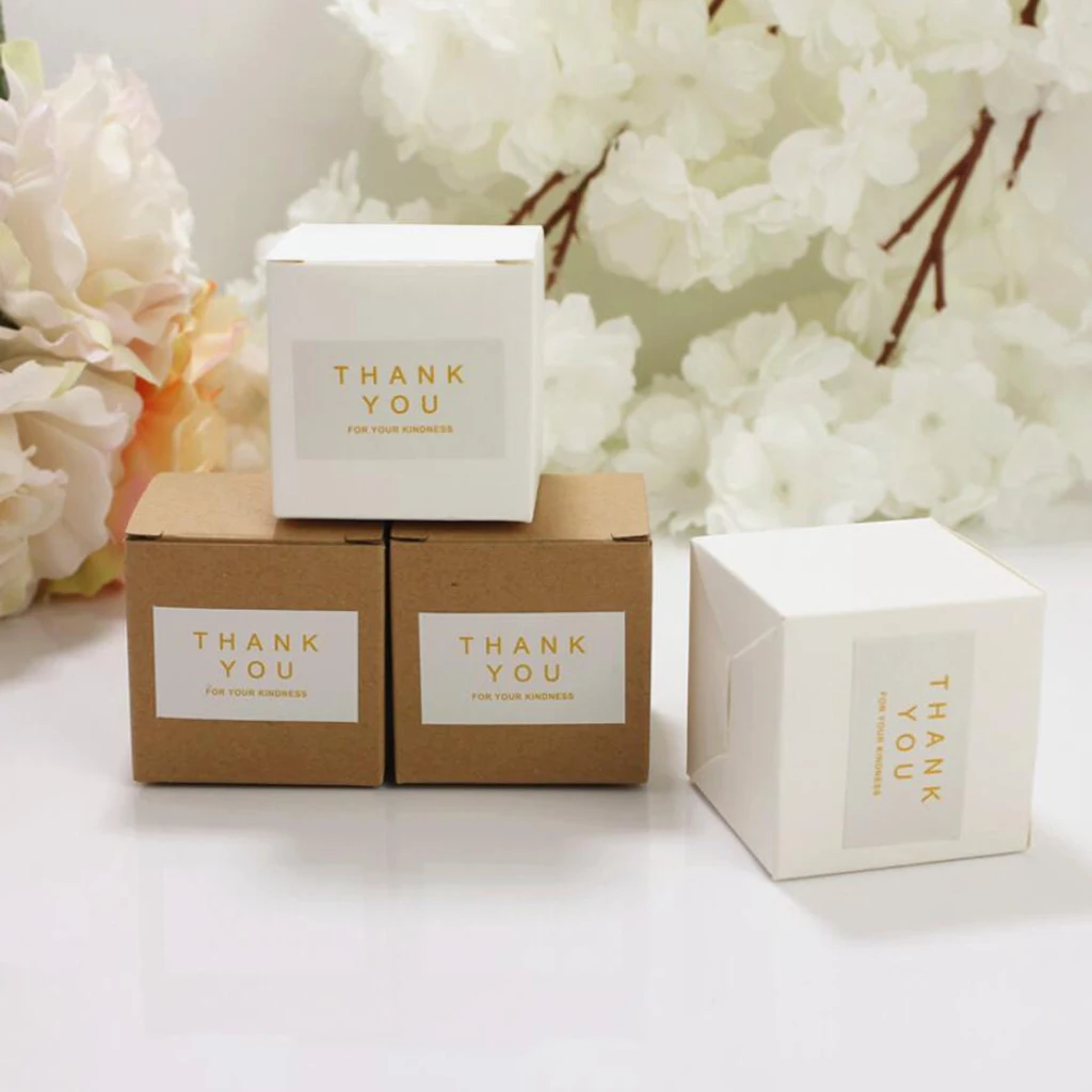 

10PCS Square Kraft Paper Boxes Wedding Favor Candy Gift Party Supply Craft Box