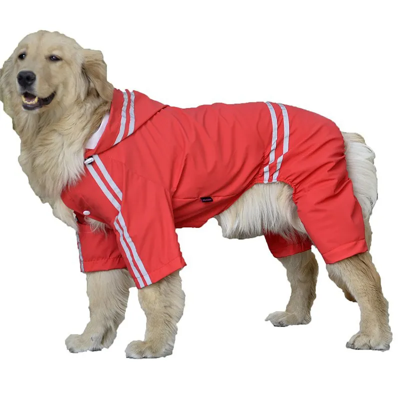 Pet Средний плащ для больших собак, одежда куртка для собаки, домашнего животного пончо с капюшоном Водонепроницаемые Дождевики пальто Верхняя одежда