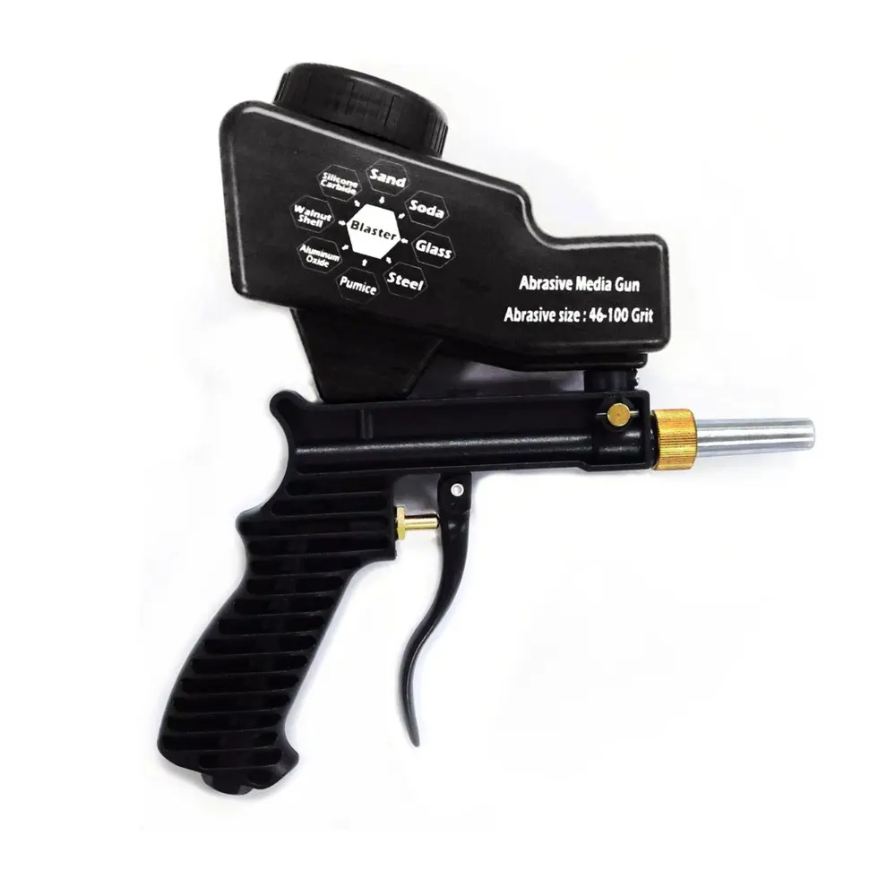 

Hot Gravity Feed Sandblasting Gun Air Sandblast Portable Speed Blaster Sand Spray Gun for Rust Removing Sandblaster Black
