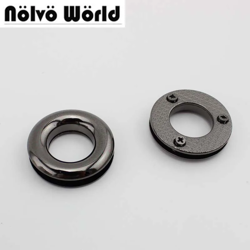 

20pcs 17.5X33.5X3mm 3 screws engraving backing eyelet grommets round eyelet for handmade purse sewing accessories