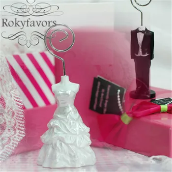 

30PCS Bride and Groom Place Card Holders Party Favors Dress and Tuexdo Card Holder Wedding Supplies Table Decoration Gifts