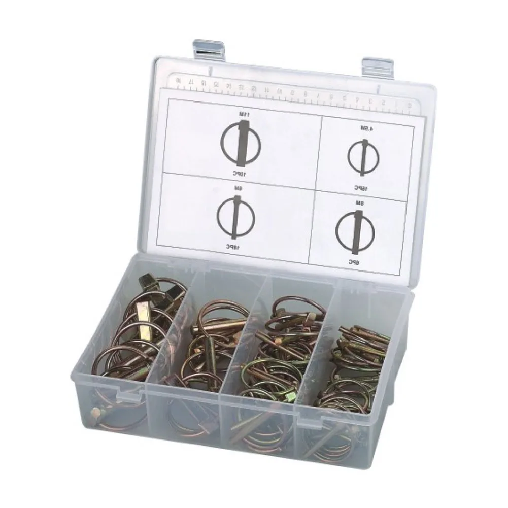

50 Pcs Anti Rust Farm Secure Heavy Duty Ring Shaped Assortment Iron Plated Trucks Trailer Auto Parts Locking Pin Kit Multi Size