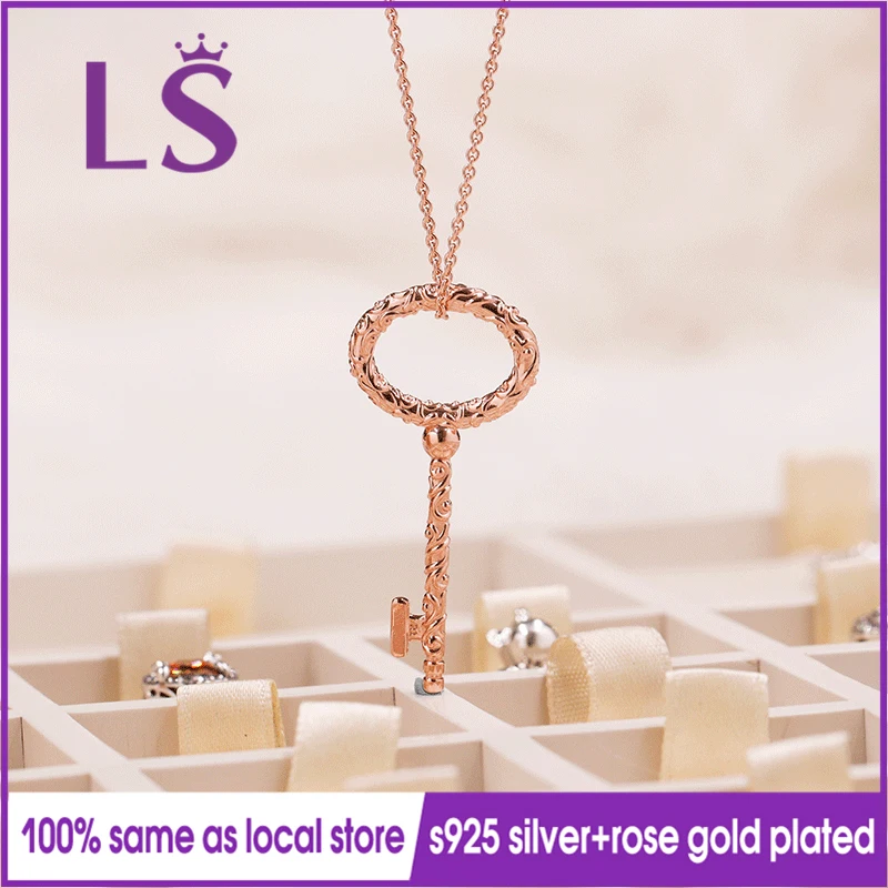 

LS 2018 Winter New Collection Rose Gold Regal Key Necklace Women Original Fine Jewelry Women Christmas Gifts.