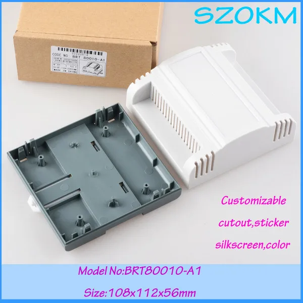 3 pcs lot free shipping abs din rail enclosures electronics DIY plc industrial box 108x112x56 mm