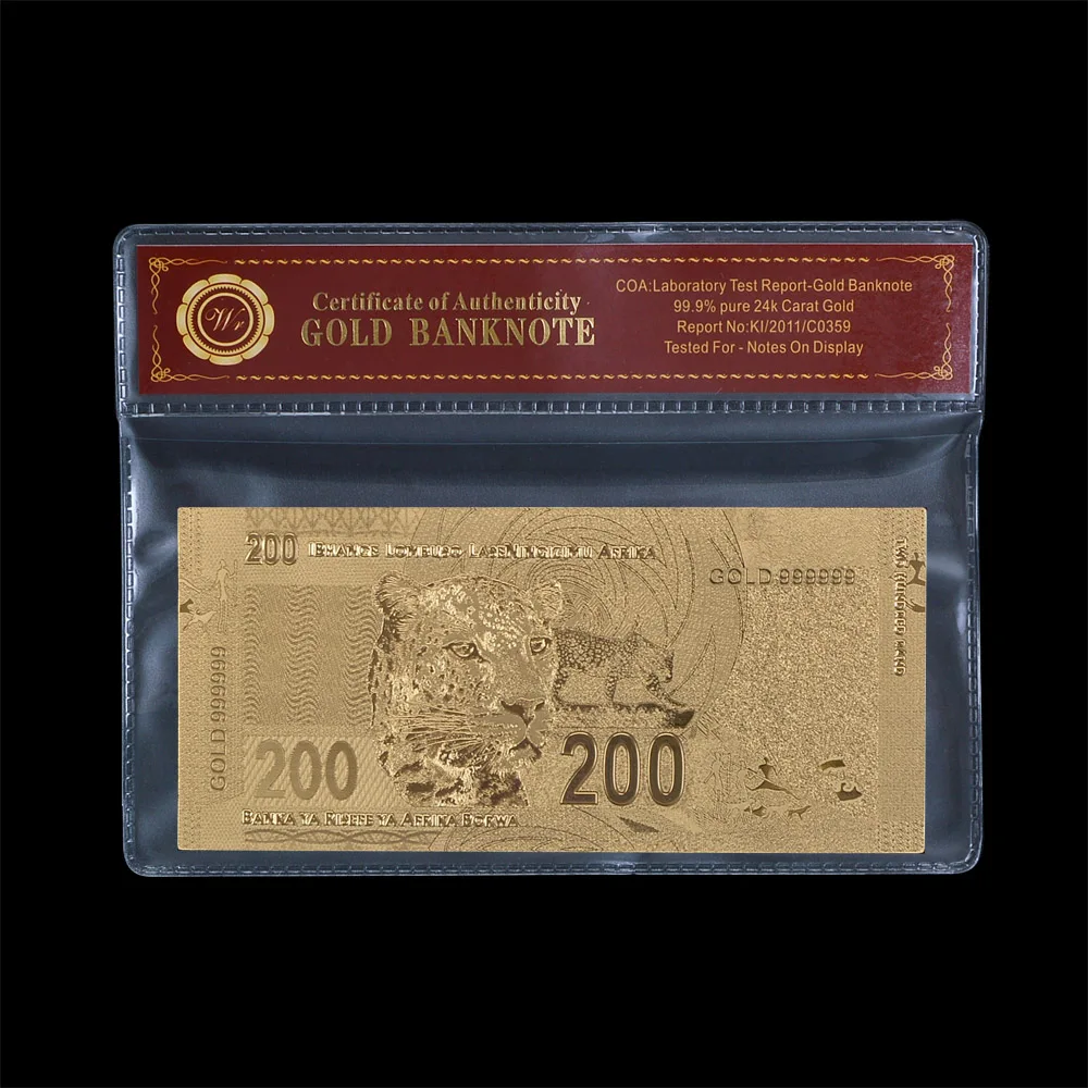 WR металлическая Золотая фольга для банкнот коллекция Южная Африка Нельсон