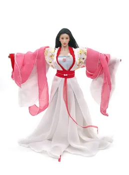 

1/6 Red and White Ancient Long Dress Models for 12''Big Bust Female Bodies