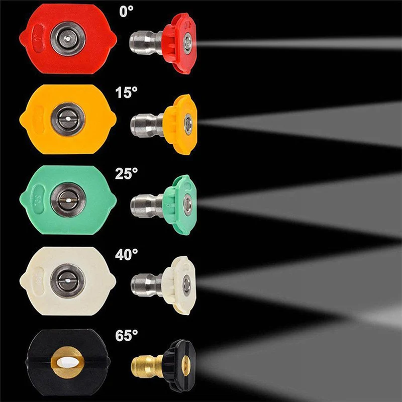 

1 Set High Pressure Washer Kit Rotary Coupler+nozzle 4500 PSI Pivoting Coupler Colorful Spray Nozzle
