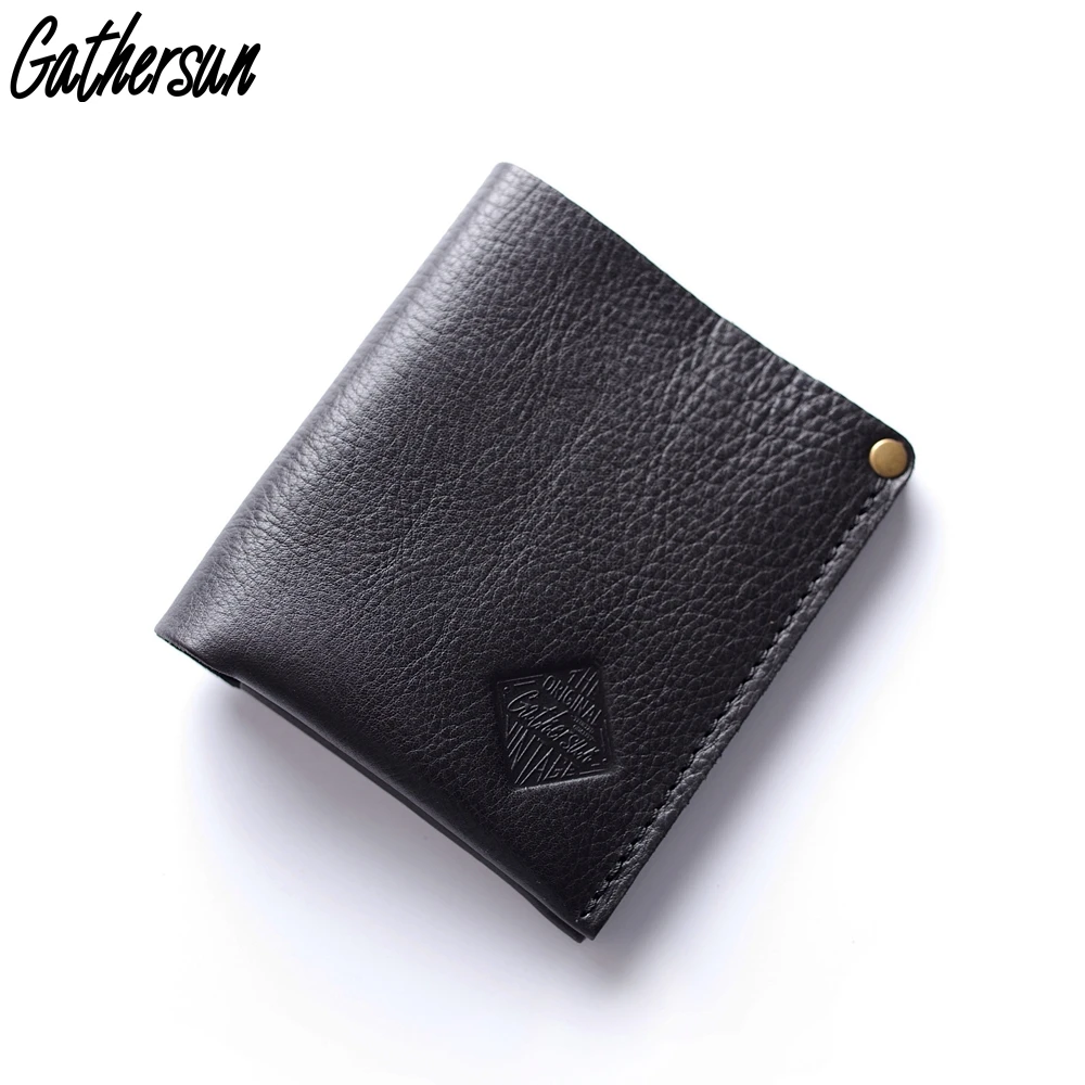 Gathersun Small Wallet Mens Bi fold Full Grain Leather Credit Card Holder Slim Money Bag ...