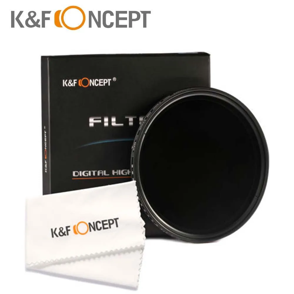 К & F концепция новый 49 мм переменный  Fader ND фильтр ND2 ND4 ND8 ND400 фильтр обьектива нейтральной плотности   для Nikon канона хойя объектив