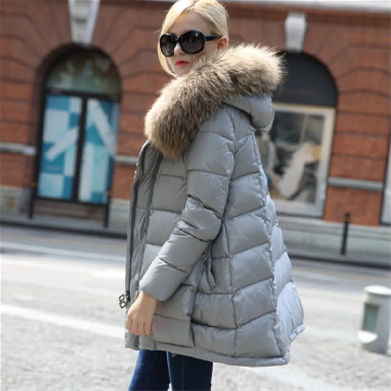 2018 New Quality Down Jacket Plus Size Women Winter Down Coats With Real Fur Hood Winter Parkas Casacos Femininos