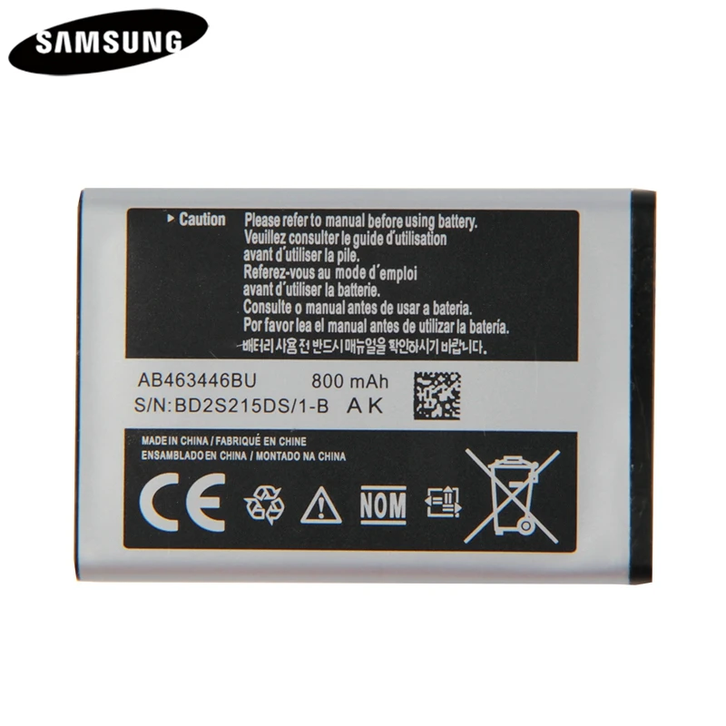 Батарея AB463446BA/BC/BE/BU AB553443BU AB463446TU для samsung E1200M E1228 S139 M628 X520 X208 F258 E878 C3011800mAh