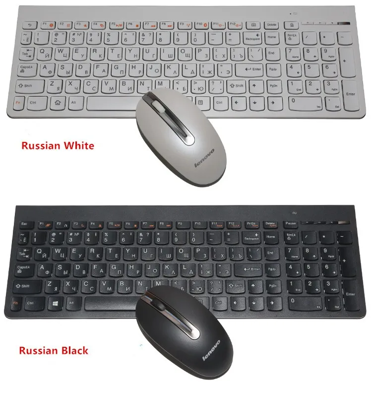

100% original authentic SK-8861 ultra-thin wireless keyboard and mouse set For Lenovo home office mute Russian keyboard