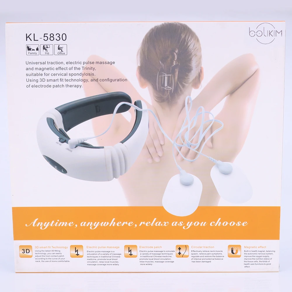 BOLIKIM Best Quality Electric Neck Massager Neck Care Therapy Instrument Far Infrared Heating Cervical Vertebra Hauling Massager