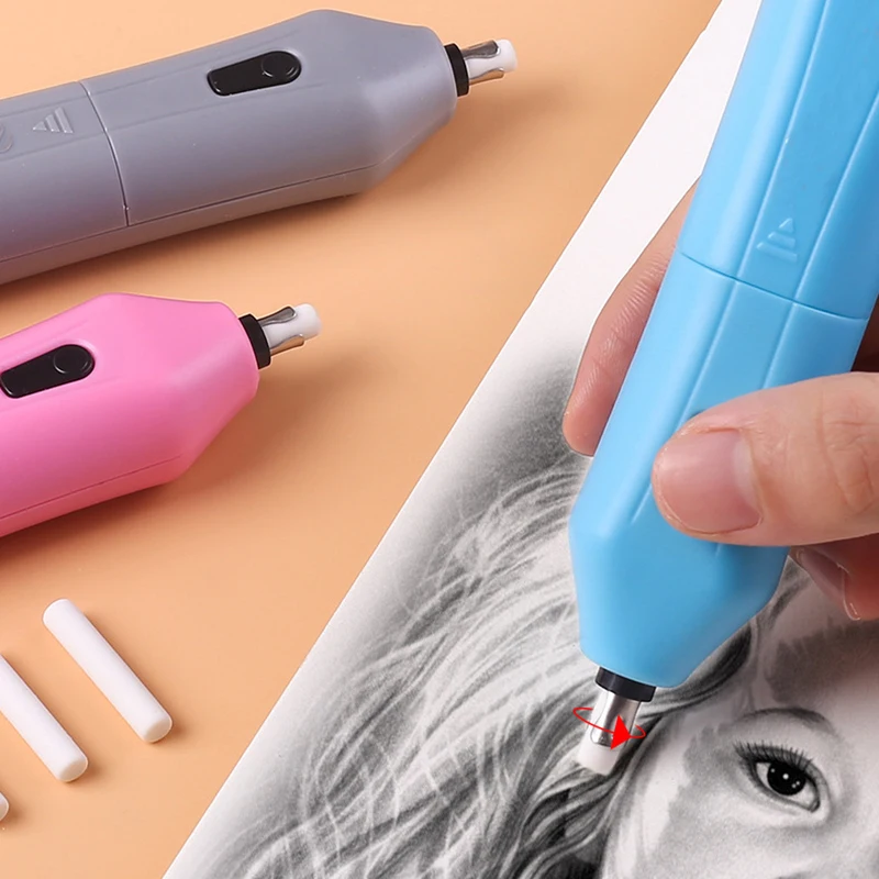 Автоматический вращающийся электрический ластик на батарейках для детей офис школы рисуйте наброски 3 цвета