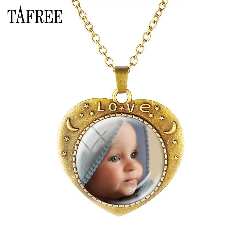 

TAFREE Personalized Custom Necklace Photo Of Your Mum Dad Baby Children Grandpa Parents Custom designed Photo Jewelry NA01