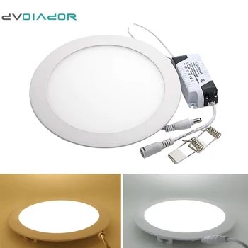 

DVOLADOR Round No Dimmable LED Panel light 18w 15w 12w 9w 6w 3w Recessed LED Downlight AC 110V-220V Indoor Kitchen LED Lighting