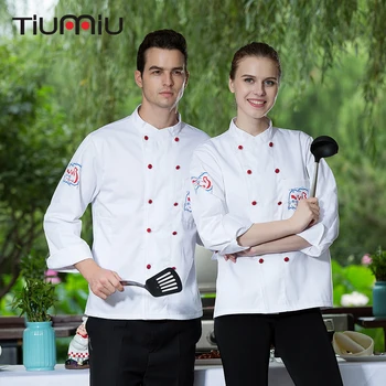 

Wholesale Unisex Women Men Double Breasted Emboridary Chef Jacket Restaurant Hotel Food Service Work Uniform Cook Jacket & Apron