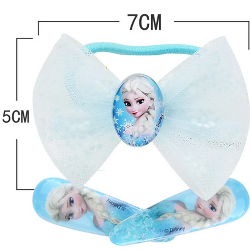 Disney Pretend Play Frozen Elsa Anna Cartoon Character Pattern Children's Beauty Hair Hairpin Bow Headdress Set Gift For Girls Disney Pretend Play Frozen Elsa Anna Cartoon Character Pattern Children's Beauty Hair Hairpin Bow Headdress Set Gift For Girls