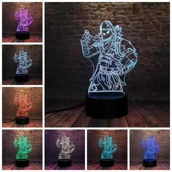 

Raven Figure Model 3D Nightlight Visual Illusion LED 7 Colors Changing Light Battle Royale Figma Toys