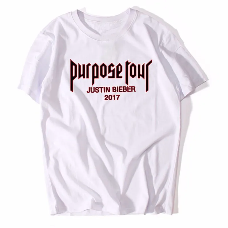2017 purpose tour T-shirt Justin Bieber men's wear women's Bieber fear God T-shirt cotton hip-hop high street clothes